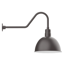 Montclair Light Works GNC117-57-W16-L13 - 16" Deep Bowl shade, LED Gooseneck Wall mount with wire grill, Bronze Matte