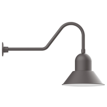 Montclair Light Works GNC124-57-B01-L13 - 14" Prima shade, LED Gooseneck Wall mount, decorative canopy cover, Bronze Matte