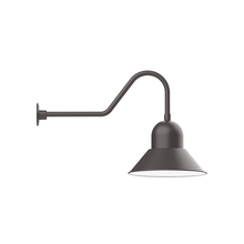 Montclair Light Works GNC125-57-B01-L13 - 16" Prima shade, LED Gooseneck Wall mount, decorative canopy cover, Bronze Matte