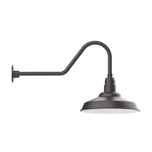 Montclair Light Works GNC184-57-W16-L13 - 16" Warehouse shade, LED Gooseneck Wall mount with wire grill, Bronze Matte