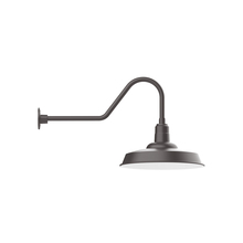 Montclair Light Works GNC185-57-W18-L13 - 18" Warehouse shade, LED Gooseneck Wall mount with wire grill, Bronze Matte