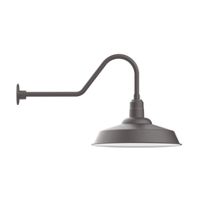 Montclair Light Works GNC186-57-W20-L14 - 20" Warehouse shade, LED Gooseneck Wall mount with wire grill, Bronze Matte
