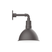 Montclair Light Works GNM115-57-W10-L12 - 10" Deep Bowl shade, LED Straight Arm Wall mount with wire grill, Bronze Matte