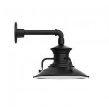 Montclair Light Works GNN142-41 - 12" Homestead shade, Straight Arm wall mount, Black