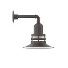 Montclair Light Works GNN148-57-G07 - 12" Atomic shade, Straight Arm wall mount, Frosted Glass, Bronze Matte