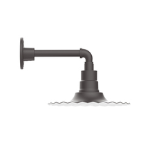 Montclair Light Works GNN158-57-B01-G06 - 12" Radial shade, Straight Arm wall mount, decorative canopy cover & Frosted Glass & cast guard
