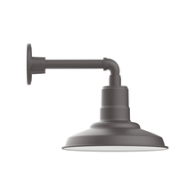Montclair Light Works GNN182-57-W12-L12 - 12" Warehouse shade, LED Straight Arm Wall mount with wire grill, Bronze Matte