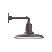Montclair Light Works GNN183-57-W14-L13 - 14" Warehouse shade, LED Straight Arm Wall mount with wire grill, Bronze Matte