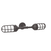 Montclair Light Works GNQ050-57-G07 - Vaportite, no shade, double wall mount with frosted glass and cast guard, Bronze Matte