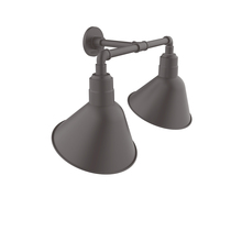 Montclair Light Works GNR103-57-L12 - Angle 12" 2-Light LED Straight Arm Wall Light in Bronze Matte