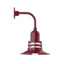 Montclair Light Works GNT148-55-B03-G07 - 12" Atomic shade, Curved Arm wall mount, Frosted Glass, decorative canopy cover