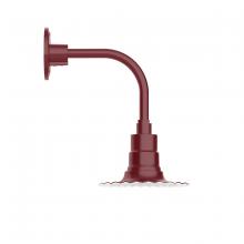 Montclair Light Works GNT157-55-G06 - 8" Radial shade, Curved Arm wall mount with Frosted Glass and cast guard, Barn Red