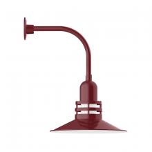 Montclair Light Works GNU149-55-G07 - 16" Atomic shade, Curved Arm wall mount, Frosted Glass, Barn Red