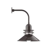 Montclair Light Works GNU151-51-B01-G07 - 18" Atomic shade, Curved Arm wall mount, Frosted Glass