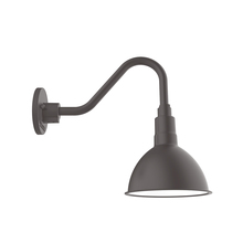 Montclair Light Works GNV115-57-W10-L12 - 10" Deep Bowl shade, LED Gooseneck Wall mount with wire grill, Bronze Matte