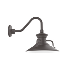 Montclair Light Works GNV142-57-B03-G06 - 12" Homestead shade, Gooseneck wall mount, decorative canopy cover & Frosted Glass & cast guard