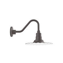 Montclair Light Works GNV158-57-G06 - 12" Radial shade, Gooseneck wall mount with Frosted Glass and cast guard, Bronze Matte
