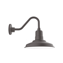 Montclair Light Works GNV182-57-W12-L12 - 12" Warehouse shade, LED Gooseneck Wall mount with wire grill, Bronze Matte