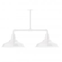 Montclair Light Works MSD184-44-T30-L13 - 16" Warehouse shade, 2-light LED Stem Hung Pendant, White