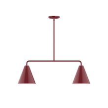 Montclair Light Works MSG420-55-L10 - 2-Light Jynx Linear LED Pendant, Barn Red
