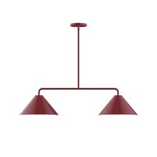 Montclair Light Works MSG422-55-L10 - 2-Light Pinnacle Linear LED Pendant, Barn Red