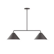 Montclair Light Works MSG422-57-L10 - 2-Light Pinnacle Linear LED Pendant, Bronze Matte