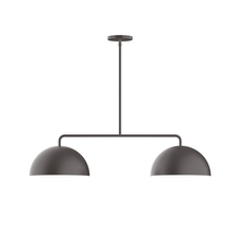 Montclair Light Works MSG432-G15-57 - 2-Light Arcade Linear Pendant with 6 inch White Opal Glass Globe Globe, Bronze Matte