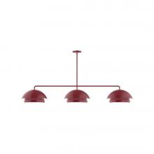 Montclair Light Works MSNX445-55-L12 - 3-Light Axis LED Linear Pendant, Barn Red