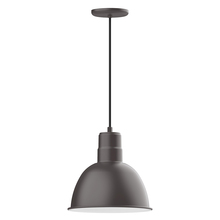 Montclair Light Works PEB116-57-W12-L12 - 12" Deep Bowl shade, LED Pendant with black cord and canopy, wire grill, Bronze Matte