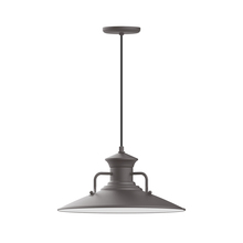 Montclair Light Works PEB143-57-C26-L13 - 18" Homestead shade, LED Pendant with ivory fabric cord and canopy, Bronze Matte
