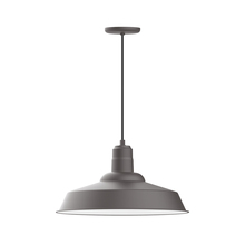 Montclair Light Works PEB186-57-W20-L14 - 20" Warehouse shade, LED Pendant with black cord and canopy, wire grill, Bronze Matte