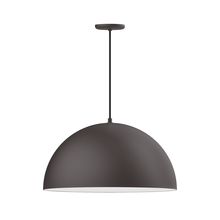 Montclair Light Works PEB229-57-44-C11-L14 - 24" XL Choices Shallow Dome Shade, medium base, Gray & Yellow Dot Fabric Cord w/ canopy