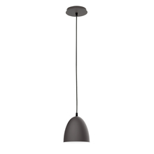 Montclair Light Works PEB417-57-C27-L10 - 6" Jill shade, neutral argyle fabric cord with canopy, Bronze Matte