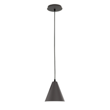 Montclair Light Works PEB420-57-C26-L10 - 8" Jynx shade, ivory fabric cord with canopy, Bronze Matte