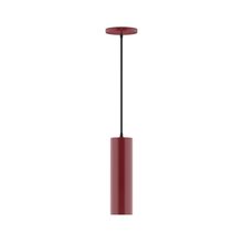 Montclair Light Works PEB426-55-C24-L10 - 3.5" x 12" Beam LED Pendant, cool tweed fabric cord with canopy, Barn Red