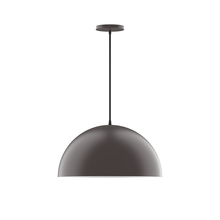 Montclair Light Works PEB433-G15-57-C22 - 18" Arcade Pendant w/ 6 inch white opal glass globe, white & gray dot fabric cord w/ canopy