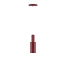 Montclair Light Works PEBX450-55-C27-L10 - 3.5" Spark LED Pendant, neutral argyle fabric cord with canopy, Barn Red