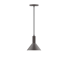 Montclair Light Works PEBX451-57-C26-L10 - 8" Chase LED Pendant, ivory fabric cord with canopy, Bronze Matte