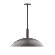 Montclair Light Works PEBX467-G15-57-C27 - 18" Chase Pendant w/ 6 inch white opal glass globe, neutral argyle fabric cord w/ canopy