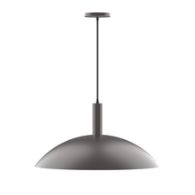 Montclair Light Works PEBX477-57-C25-L14 - 24" Glow LED Pendant, polished copper fabric cord with canopy, Bronze Matte
