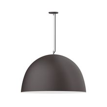 Montclair Light Works PEG215-57-44-C11-L14 - 36" XL Choices Deep Dome Shade, medium base, SS cable, Gray & Yellow Dot Fabric Cord w/ canopy