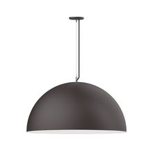 Montclair Light Works PEG231-57-44-C11-L14 - 36" XL Choices Shallow Dome Shade, medium base, SS cable, Gray & Yellow Dot Fabric Cord w/ canop