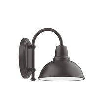 Montclair Light Works SCB105-57-W08-L10 - 8" Cafe shade, wall mount sconce with wire grill, Bronze Matte