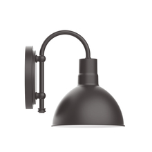 Montclair Light Works SCB114-57-W08-L10 - 8" Deep Bowl shade wall mount sconce with wire grill, Bronze Matte