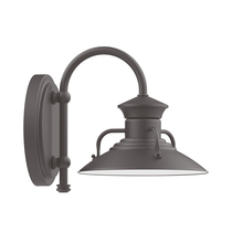 Montclair Light Works SCB140-57-G06 - 8" Homestead shade, wall mount sconce with Frosted Glass and guard, Bronze Matte