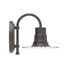 Montclair Light Works SCB157-57-G06 - 8" Radial shade, wall mount sconce with Frosted Glass and guard, Bronze Matte