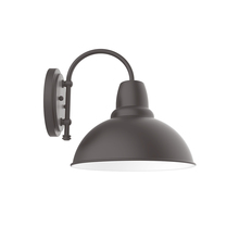 Montclair Light Works SCC106-57-W12-L12 - 12" Cafe shade, wall mount sconce with wire grill, Bronze Matte