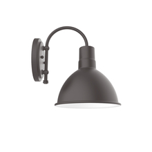 Montclair Light Works SCC115-57-W10-L12 - 10" Deep Bowl shade wall mount sconce with wire grill, Bronze Matte