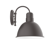 Montclair Light Works SCC116-57-W12-L12 - 12" Deep Bowl shade wall mount sconce with wire grill, Bronze Matte