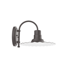Montclair Light Works SCC158-57-G06 - 12" Radial shade, wall mount sconce with Frosted Glass and guard, Bronze Matte